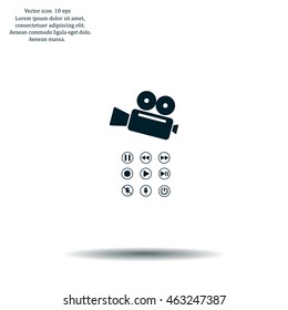 Media player icons vector