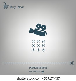 Media player icons vector