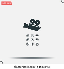 Media player icons vector