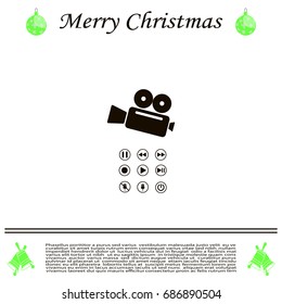 Media player icons vector