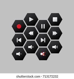 Media player icons ,vector