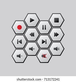 Media player icons ,vector