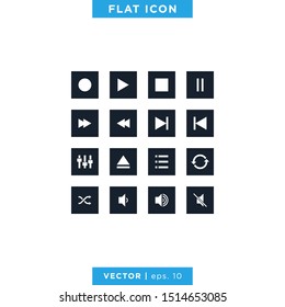 Media Player Icons Vector Design Template