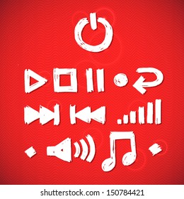 Media player icons. Vector. elements for web, applications, electronic and press media. Vector illustration 