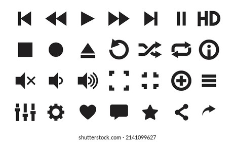 Media player icons vector illustration. eps 10