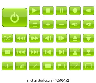 media player icons, vector illustration