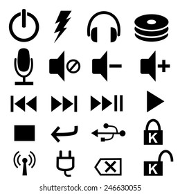 Media player icons.vectors