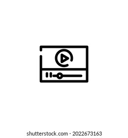 Media Player incomplete line art icon template