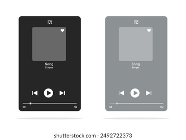 Media player interface. Media player buttons.