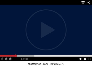 media player interface, dark blue black