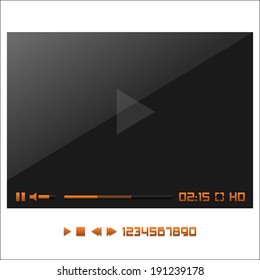 Media player interface isolated on white. Vector design