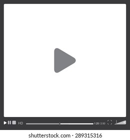 Media player interface, vector design template, square frame.