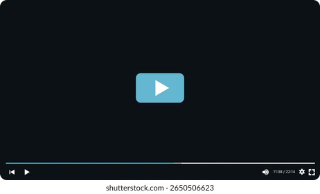 Media player interface,Video player template,Multimedia player mockup,Flat design for web
