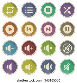 Media Player label icons for web