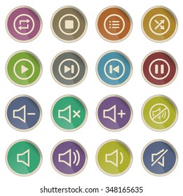 Media player label icons for web