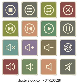 Media player label icons for web