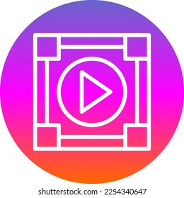 Media Player Line Line Gradient Circle Vector Icon Design