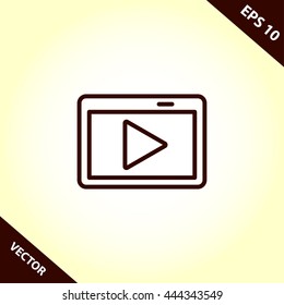 media player line icon