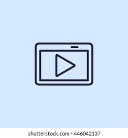 media player line icon