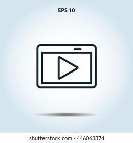 media player line icon