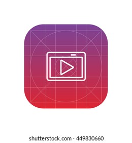 media player line icon