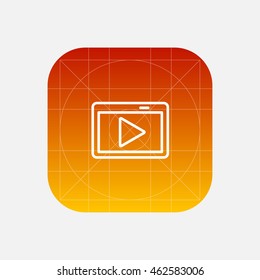 media player line icon