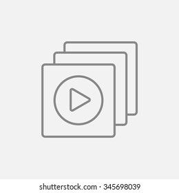 Media player line icon for web, mobile and infographics. Vector dark grey icon isolated on light grey background.