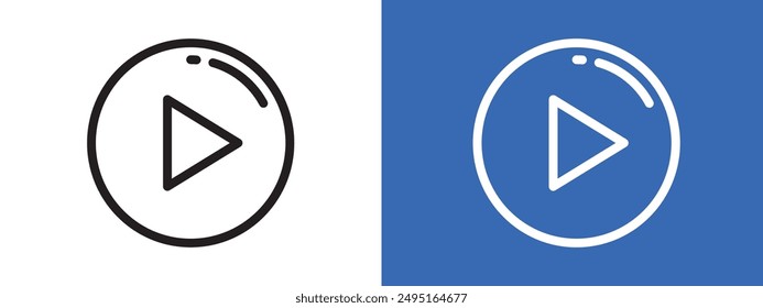 Media player logo sign set vector outline