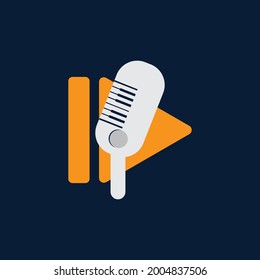 media player with microphone, design best media player illustration