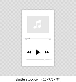 Media player. Mobile music player vector icon illustration flat design. Isolated on transparent background