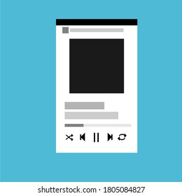 Reproductor de medios. Diseño plano de ilustración de icono vectorial de reproductor de música móvil. Aislado en el fondo del color.