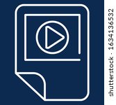 Media player monochrome linear icon. Video files folder color thin line pictogram