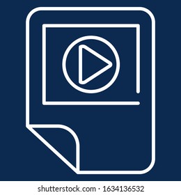 Media player monochrome linear icon. Video files folder color thin line pictogram