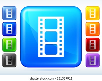 Media Player Multi Color Square Button