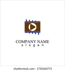 Media, Media Player, Multimedia, Player, Stream Blue Solid Logo mit Platz für Tagline. Vektorsymbol