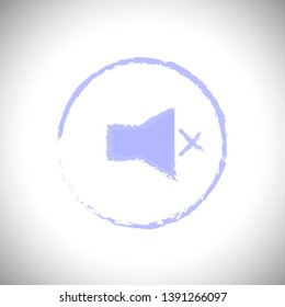 Media Player mute sound button with White Background