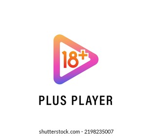 media player with number 18 logo design for adult