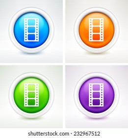 Media Player on Multi Color Round Buttons