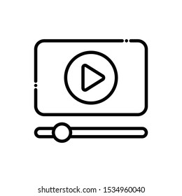 Media Player outline icon. Advertising and Media Illustration style.