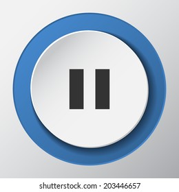 Media Player paper icon with shadow. Vector illustrations.