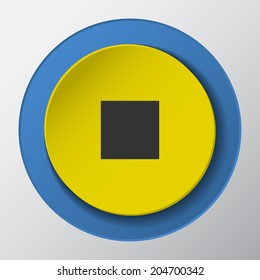 Media Player paper icon with shadow. Vector illustrations.