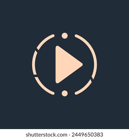 Media player, play button flat logo icon. Vector illustration