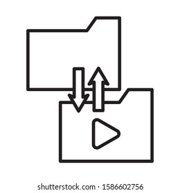 media player play button with folders vector illustration design