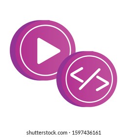 media player play button icon vector illustration design