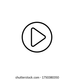 Media player - Play button icon in black line style icon, style isolated on white background