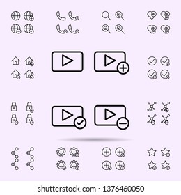 media, player, plus, check, minus sign icon. web icons universal set for web and mobile