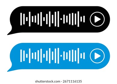 Media Player progress loading bar, play next, rewind fast forward buttons. Templates of music playback panel interface. Sound waves or voice message. Mini-player, embeddable into websites in eps 10.