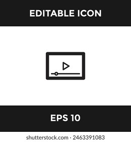 Media Player Einfaches editierbares Symbol Isolieren Weißer Hintergrund