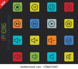 Media player simply symbol for web icons and user interface