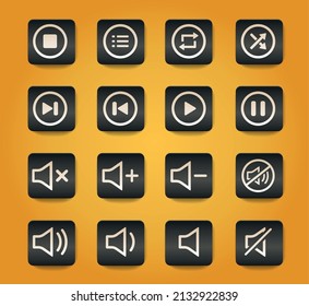 Media player simply symbol for web icons and user interface